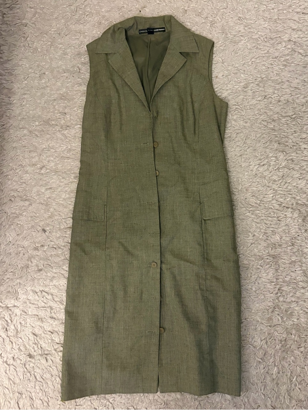 Ellen Tracy Olive Green Petite Blazer Dress - Picture 4 of 9
